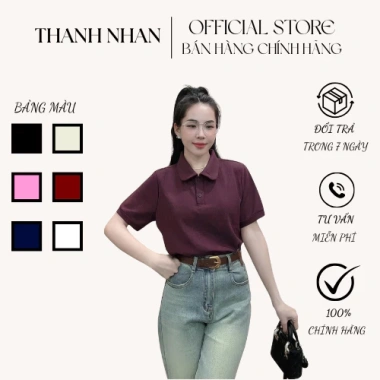 Áo Thun Polo Nữ Cổ Tròn Form Rộng Basic Thanh Lịch Giá ưu đãi 119k