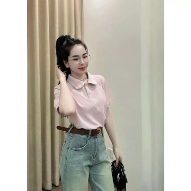 Áo Thun Polo Nữ Cổ Tròn Form Rộng Basic Thanh Lịch Giá ưu đãi 119k