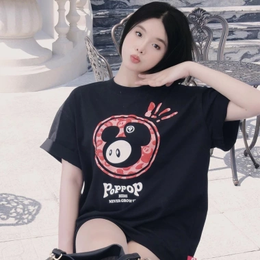 Áo Thun Poppop hihi Mascot PP Leopard Oversize 100% Cotton - Grey giá 450.000₫ 5