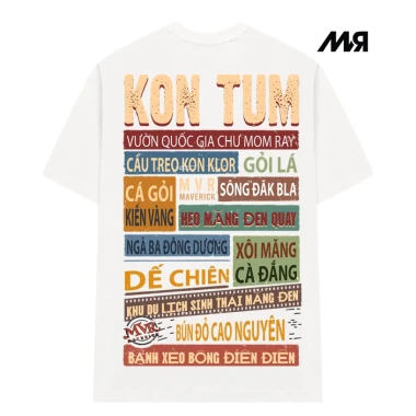 Áo thun unisex MVR Kon Tum KT - Đen Trắng giá chỉ 136500đ - Áo thun nam nữ KT khuyến mãi 2
