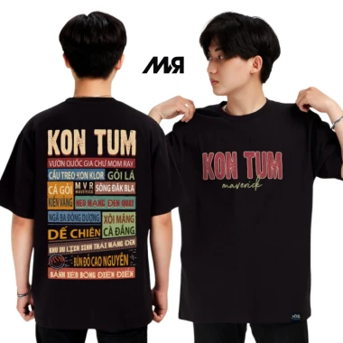 Áo thun unisex MVR Kon Tum KT - Đen Trắng giá chỉ 136500đ - Áo thun nam nữ KT khuyến mãi 3