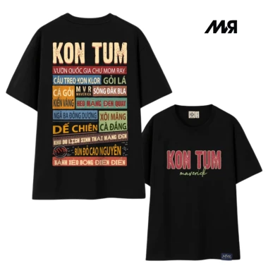 Áo thun unisex MVR Kon Tum KT - Đen Trắng giá chỉ 136500đ - Áo thun nam nữ KT khuyến mãi 4