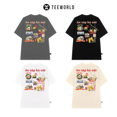 Áo Thun Unisex Teeworld Ăn Sập Hà Nội - Giảm 55k, Chỉ 279k, Form Rộng Nam Nữ 2