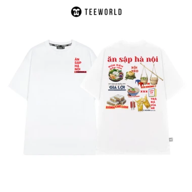 Áo Thun Unisex Teeworld Ăn Sập Hà Nội - Giảm 55k, Chỉ 279k, Form Rộng Nam Nữ 6