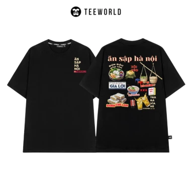 Áo Thun Unisex Teeworld Ăn Sập Hà Nội - Giảm 55k, Chỉ 279k, Form Rộng Nam Nữ 8