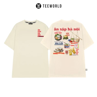 Áo Thun Unisex Teeworld Ăn Sập Hà Nội - Giảm 55k, Chỉ 279k, Form Rộng Nam Nữ 9
