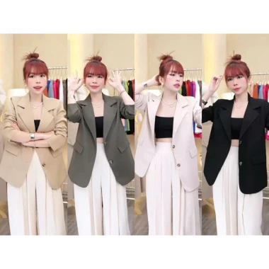 Áo vest blazer suông trẻ trung năng động 2 lớp dày dặn A1 Giá ưu đãi 235.000