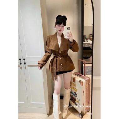 Áo Vest Da Lộn Khuy Kèm Đai Hot Hit – Phong Cách Nam Đậm Độ, Giá Ưu Đãi 410k 2