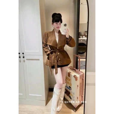 Áo Vest Da Lộn Khuy Kèm Đai Hot Hit – Phong Cách Nam Đậm Độ, Giá Ưu Đãi 410k 4