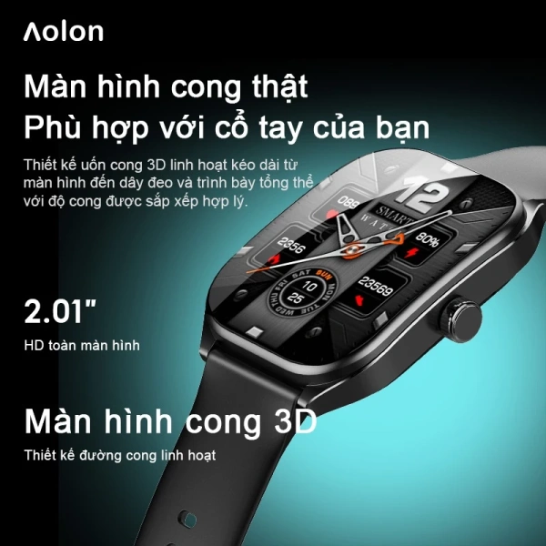 Hình ảnh sản phẩm Aolon Curve Đồng Hồ Thông Minh – Thiết kế màn hình cong, IP68, Thông báo tin nhắn,Theo Dõi Sức Khỏe, smart watch