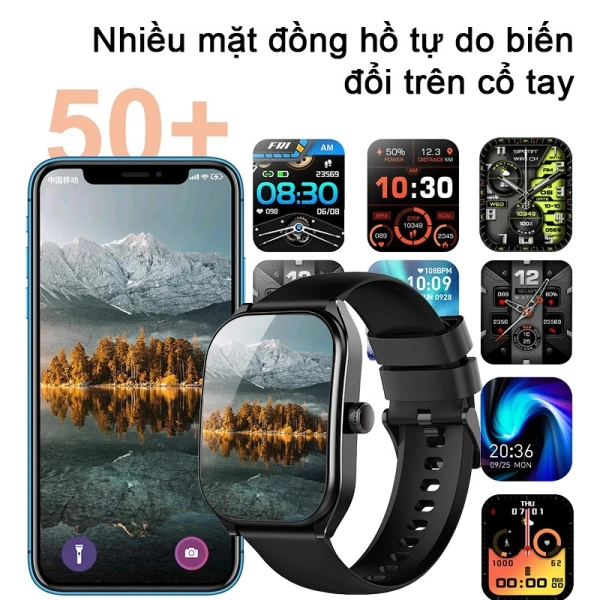 Hình ảnh sản phẩm Aolon Curve Đồng Hồ Thông Minh – Thiết kế màn hình cong, IP68, Thông báo tin nhắn,Theo Dõi Sức Khỏe, smart watch