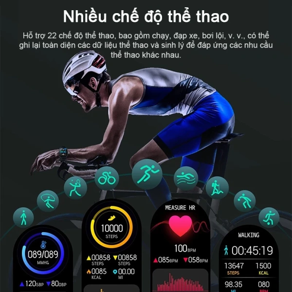 Hình ảnh sản phẩm Aolon Curve Đồng Hồ Thông Minh – Thiết kế màn hình cong, IP68, Thông báo tin nhắn,Theo Dõi Sức Khỏe, smart watch
