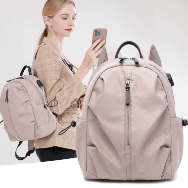 Ba lô LEACAT vải oxford cỡ A4 phong cách hàn quốc đơn giản cho nữ