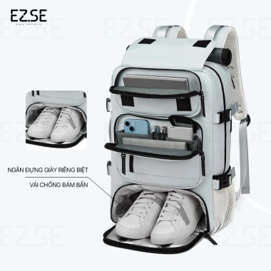Balo du lịch chống nước EAZY BLA27 ngăn giày, size lớn, nam-nữ, phù hợp đi học