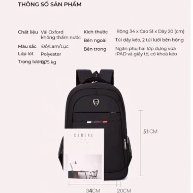 Balo Du Lịch Moke 35L Chống Nước Thoáng Khí Ba Ngăn Cho Nam Giá Cực Sốc 199k 9 Balo Du Lịch Moke 35L Chống Nước Thoáng Khí Ba Ngăn Cho Nam Giá Cực Sốc 199k 9