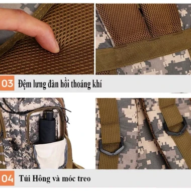 Balo Trekking 80L Chống Nước Siêu Cứng Cáp Leo Núi, Phượt, Du Lịch Nam Nữ Giá Rẻ 7