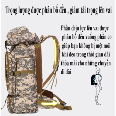 Balo Trekking 80L Chống Nước Siêu Cứng Cáp Leo Núi, Phượt, Du Lịch Nam Nữ Giá Rẻ 8