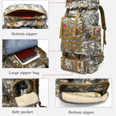 Balo Trekking 80L Chống Nước Siêu Cứng Cáp Leo Núi, Phượt, Du Lịch Nam Nữ Giá Rẻ 10
