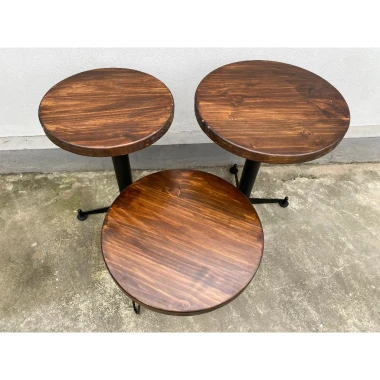 Bàn Cafe Gỗ Thông Tròn 50cm Chân Sắt Vintage HCM - Giảm 889k còn 700k 2 Bàn Cafe Gỗ Thông Tròn 50cm Chân Sắt Vintage HCM - Giảm 889k còn 700k 2