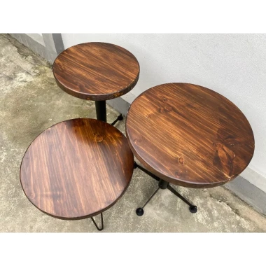 Bàn Cafe Gỗ Thông Tròn 50cm Chân Sắt Vintage HCM - Giảm 889k còn 700k 3 Bàn Cafe Gỗ Thông Tròn 50cm Chân Sắt Vintage HCM - Giảm 889k còn 700k 3