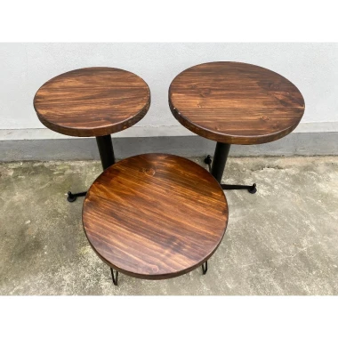 Bàn Cafe Gỗ Thông Tròn 50cm Chân Sắt Vintage HCM - Giảm 889k còn 700k 4 Bàn Cafe Gỗ Thông Tròn 50cm Chân Sắt Vintage HCM - Giảm 889k còn 700k 4