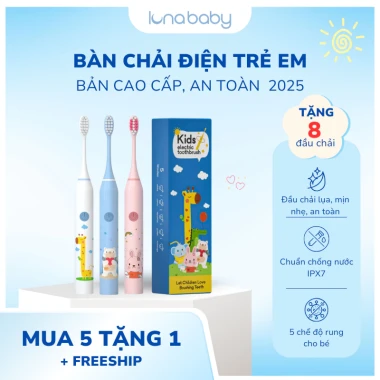 Bàn chải điện cho trẻ em BRUMIVO cao cấp - Lông lụa mềm mại, Tặng 8 đầu chải, Giá chỉ 195k 2 Bàn chải điện cho trẻ em BRUMIVO cao cấp - Lông lụa mềm mại, Tặng 8 đầu chải, Giá chỉ 195k 2