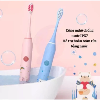 Bàn chải điện cho trẻ em BRUMIVO cao cấp - Lông lụa mềm mại, Tặng 8 đầu chải, Giá chỉ 195k 3 Bàn chải điện cho trẻ em BRUMIVO cao cấp - Lông lụa mềm mại, Tặng 8 đầu chải, Giá chỉ 195k 3