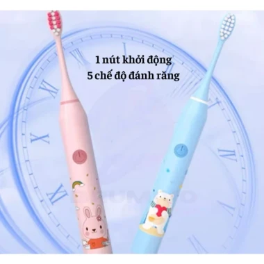Bàn chải điện cho trẻ em BRUMIVO cao cấp - Lông lụa mềm mại, Tặng 8 đầu chải, Giá chỉ 195k 4 Bàn chải điện cho trẻ em BRUMIVO cao cấp - Lông lụa mềm mại, Tặng 8 đầu chải, Giá chỉ 195k 4
