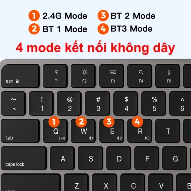 Bàn phím không dây Meetion iKey K210 2 mode Bluetooth 2.4G, không ồn, pin sạc Type-C, giá 519.000₫ 2