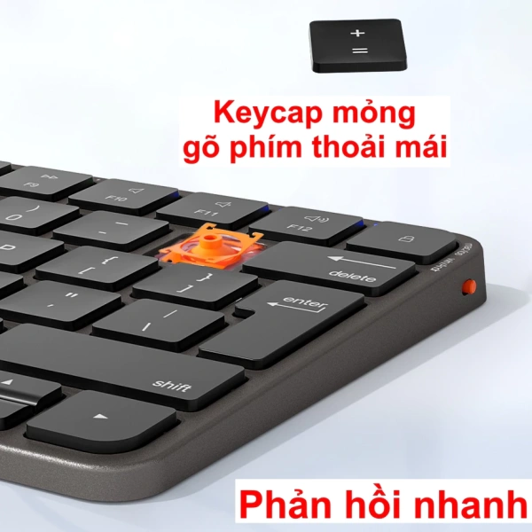 Hình ảnh sản phẩm Bàn phím không dây Meetion iKey K210 2 mode Bluetooth 2.4G, không ồn, pin sạc Type-C, giá 519.000₫