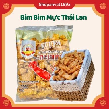 Bánh Snack Bim Bim Mực Thái Lan TALAETHONG 200g - Đồ ăn vặt ngon, Giá ưu đãi 45.800₫