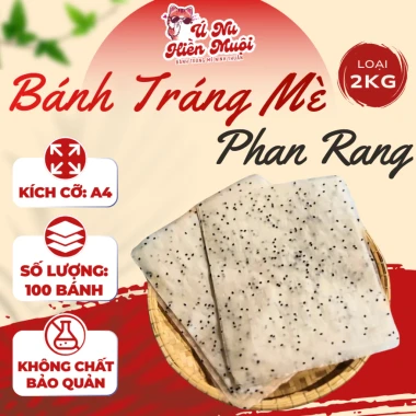 Bánh Tráng Mè Phan Rang Giòn Rụm Chuẩn Vị - 2kg Ăn Vặt Thơm Béo Giá Cực Sỉ 99k 2