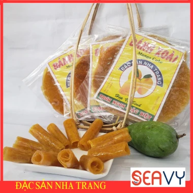 Bánh Xoài Nha Trang Nguyên Chất 200g - Vị Chua Ngọt Tự Nhiên, Không Pha Bột, Mạch Nha, Giá 26k/gói 2