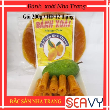 Bánh Xoài Nha Trang Nguyên Chất 200g - Vị Chua Ngọt Tự Nhiên, Không Pha Bột, Mạch Nha, Giá 26k/gói 5