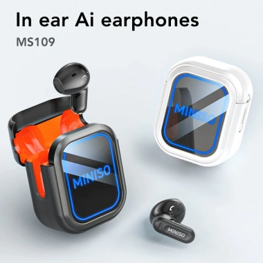Bảo hành 1 năm Tai nghe dịch thuật ngôn ngữ MINISO MS109 Tai nghe Bluetooth không dây AI Hỗ trợ tai nghe thể thao 135 ngôn ngữ Dịch ngôn ngữ thời gian thực IPX5 Giảm tiếng ồn chống nước
