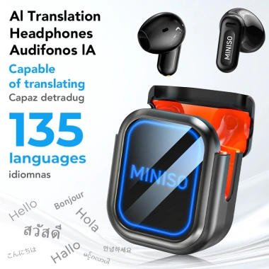 Bảo hành 1 năm Tai nghe dịch thuật ngôn ngữ MINISO MS109 Tai nghe Bluetooth không dây AI Hỗ trợ tai nghe thể thao 135 ngôn ngữ Dịch ngôn ngữ thời gian thực IPX5 Giảm tiếng ồn chống nước