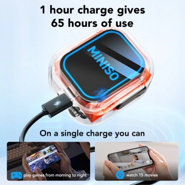 Bảo hành 1 năm Tai nghe dịch thuật ngôn ngữ MINISO MS109 Tai nghe Bluetooth không dây AI Hỗ trợ tai nghe thể thao 135 ngôn ngữ Dịch ngôn ngữ thời gian thực IPX5 Giảm tiếng ồn chống nước