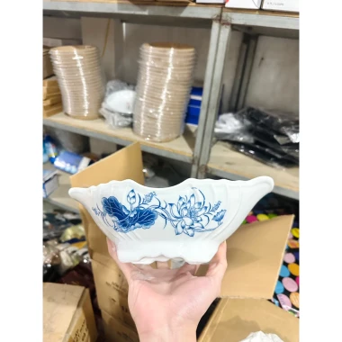 Bát thuyền gốm sứ đựng gà in hoa sen siêu đẹp, thiết kế tinh tế, giảm giá còn 145.000 2