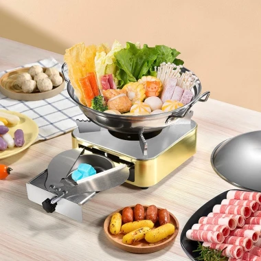 Bếp Cồn Du Lịch Inox An Toàn Cắm Trại Lẩu Mini Tặng Cồn Giảm Giá Cực Sốc
