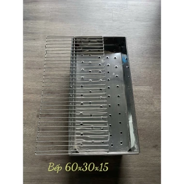 Bếp nướng than hoa [inox] , bếp nướng BBQ , bếp nướng mang đi du lịch [ bán rời vỉ] có chân 8