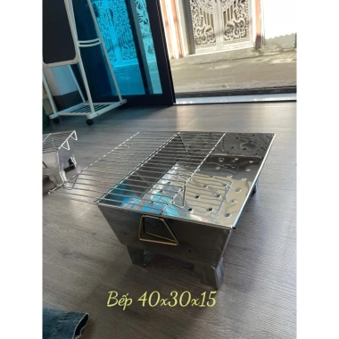 Bếp nướng than hoa [inox] , bếp nướng BBQ , bếp nướng mang đi du lịch [ bán rời vỉ] có chân 14