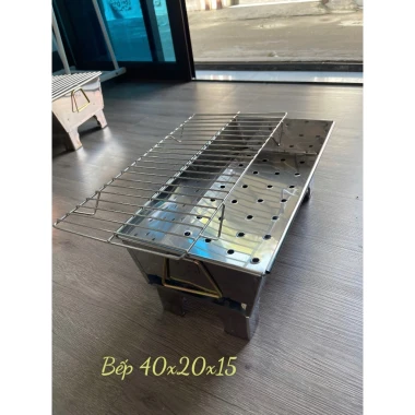 Bếp nướng than hoa [inox] , bếp nướng BBQ , bếp nướng mang đi du lịch [ bán rời vỉ] có chân 17