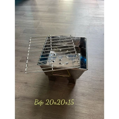 Bếp nướng than hoa [inox] , bếp nướng BBQ , bếp nướng mang đi du lịch [ bán rời vỉ] có chân 20