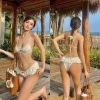 Bikini 2 Chi Tiết Đi Biển Viền Bèo Đính Nơ Dễ Thương - Đồ Bơi Sang Chảnh Giá 50k 8