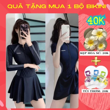 Bikini Nữ Liền Thân Dáng Váy Thể Thao - Đồ Bơi Kín Đáo Giá Rẻ 109k 2 Bikini Nữ Liền Thân Dáng Váy Thể Thao - Đồ Bơi Kín Đáo Giá Rẻ 109k 2
