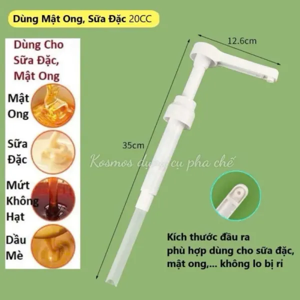 Hình ảnh sản phẩm Bình Bơm Nhựa Đựng Sữa Đặc Đường Cao Cấp 1L-2L Kèm Vòi 30ml Chất Lượng Giá 25k