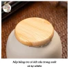 Bình đựng trà gốm mộc chữ tĩnh nắp tre - bảo quản chè khô sang trọng kèm hộp quà 3