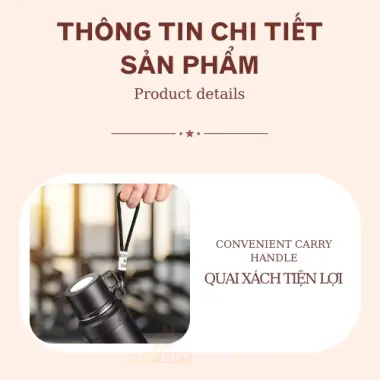 Bình giữ nhiệt BN1000 1000ml SUS316 quai xách tiện lợi - Khắc tên miễn phí chỉ 185k 7