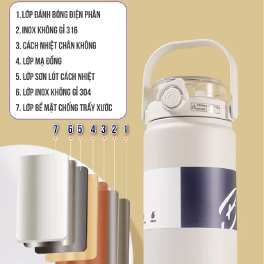 Bình giữ nhiệt Boss NIUMI 1200ml inox 316 thiết kế đơn giản - Giảm giá còn 170k 11 Bình giữ nhiệt Boss NIUMI 1200ml inox 316 thiết kế đơn giản - Giảm giá còn 170k 11