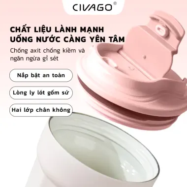 Bình Giữ Nhiệt CIVAGO 400ml Lót Gốm - Giảm 61k - Cốc Cafe Giữ Nhiệt Mini Giá Rẻ 219k 6